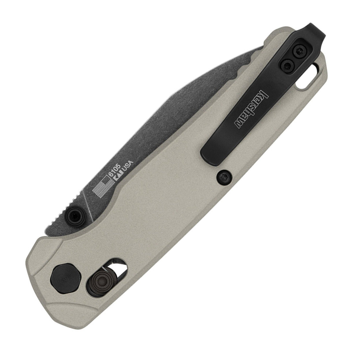 Kershaw Bel Air Bright Nickel Aluminum CPM MagnaCut Folding Knife - CPM MagnaCut, Reverse Tanto, 6061-T6 Aluminum product