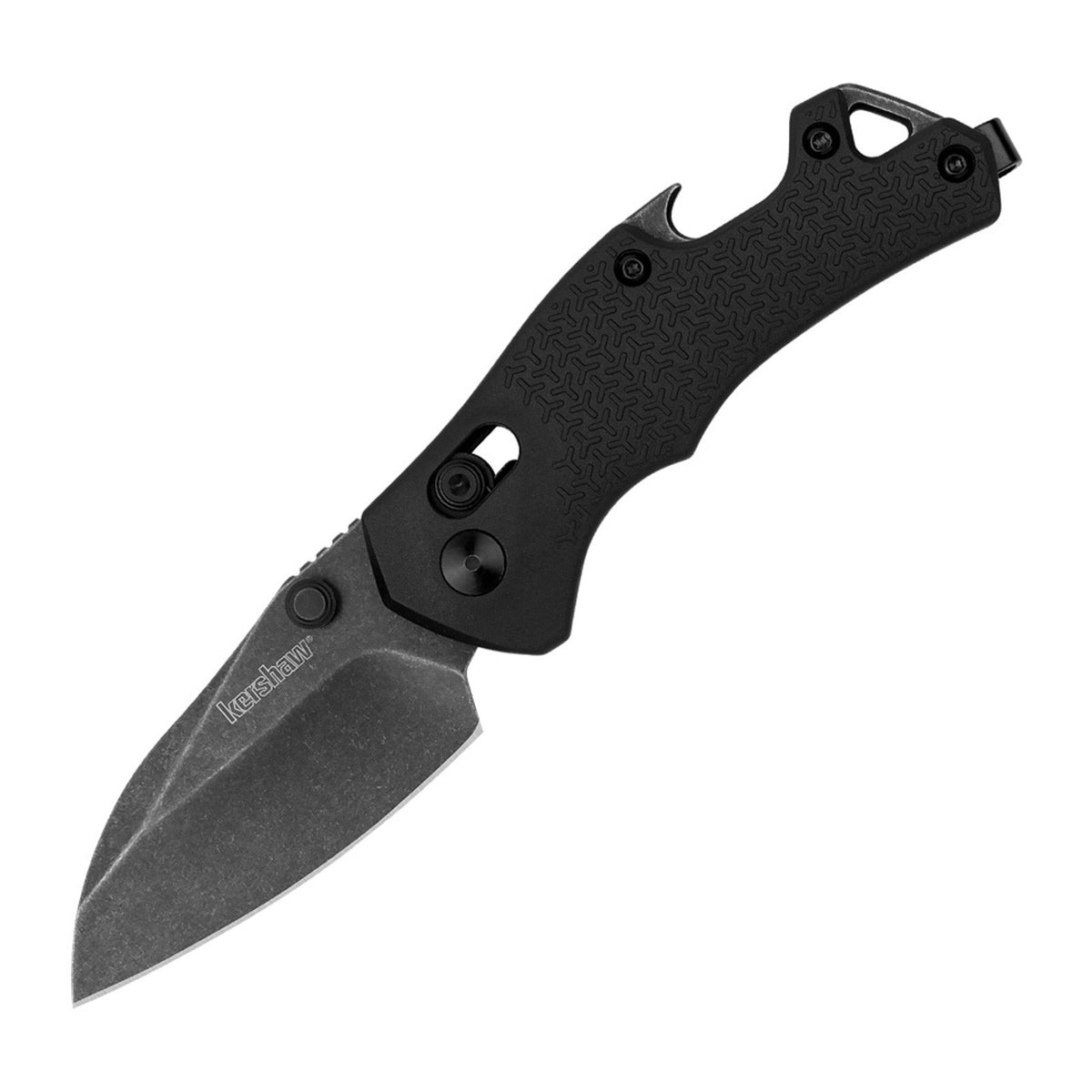 Kershaw Craze Black Polymer 8Cr13MoV Folding Knife - 8Cr13MoV, Sheepsfoot, Polymer product photo