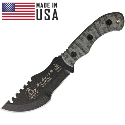 Tops USA TPTBT040RMT Mini Tom Brown Tracker ( Rocky Mountain Tread Handle ) Hunting Survival Fixed Blade Knife and Sheath