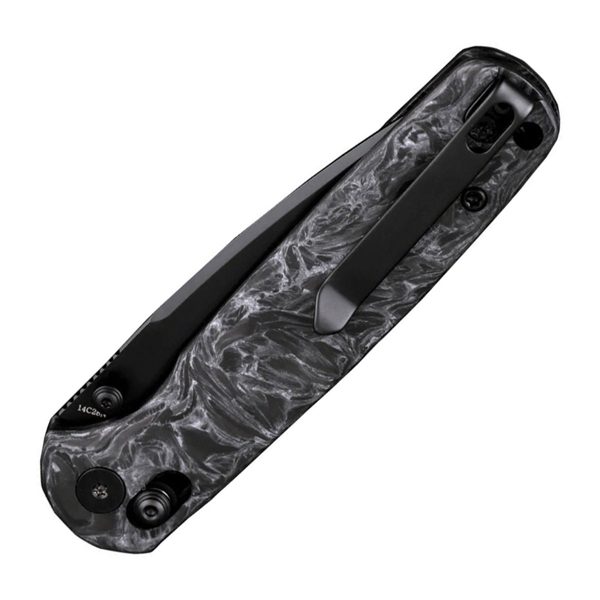 WIXCO Drax II Black 14C28N Shredded Carbon Fiber Folding Knife - product view 2