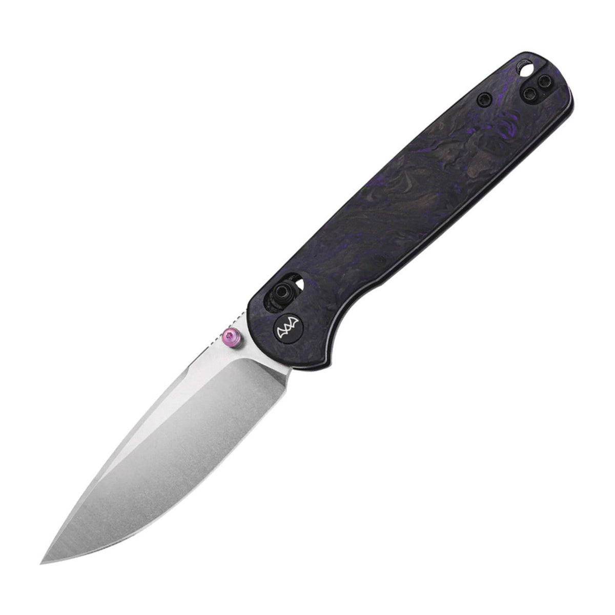 WIXCO Drax II WX10-ENV 14C28N Purple Shredded Carbon Fiber Folding Knife - product photo