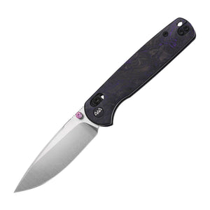 WIXCO Drax II WX10-ENV 14C28N Purple Shredded Carbon Fiber Folding Knife - product photo