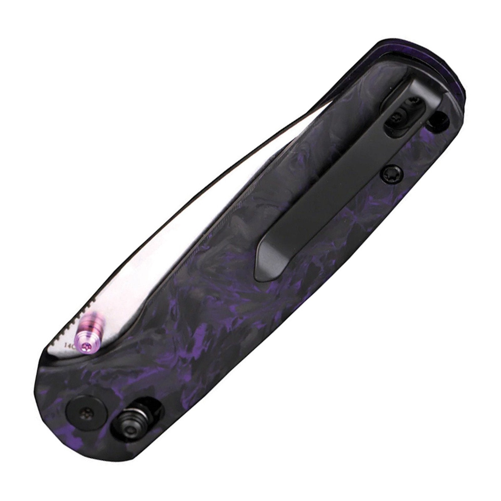 WIXCO Drax II WX10-ENV 14C28N Purple Shredded Carbon Fiber Folding Knife - product view 2