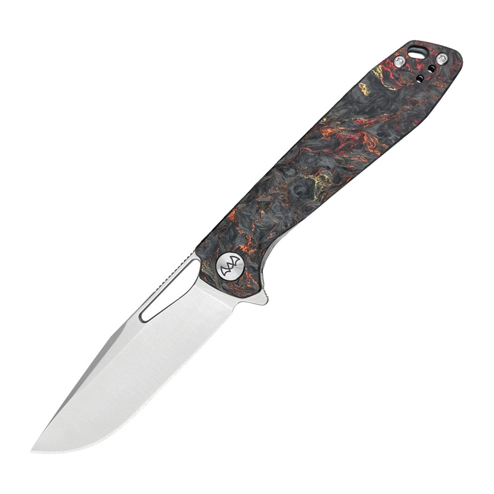 WIXCO Ragnar WX11-C Red Carbon Fiber 14C28N Folding Knife - product photo