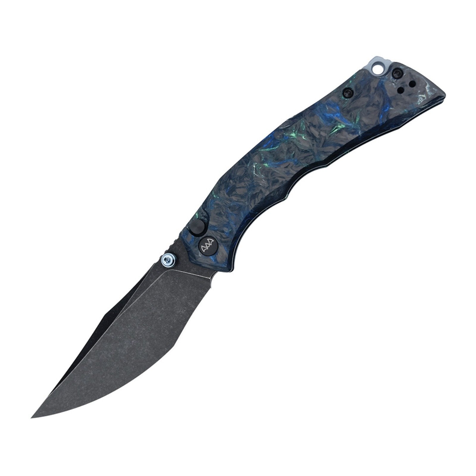 WIXCO Jugger WX22-C N690 Carbon Fiber Button Lock Folding Knife - product photo