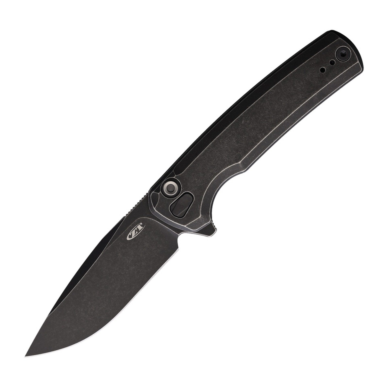 Zero Tolerance 0044BW Button Lock Folding Knife - CPM S45VN, Drop Point, Titanium product photo
