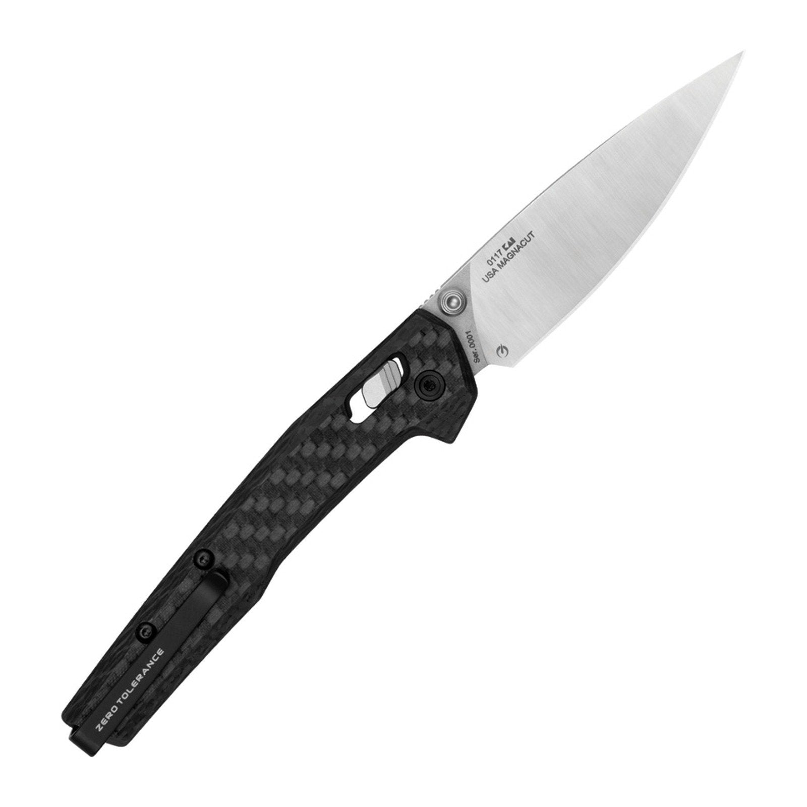 Zero Tolerance 0117 DuraLock Carbon Fiber Folding Knife - CPM MagnaCut, Drop Point, Carbon Fiber product view 3