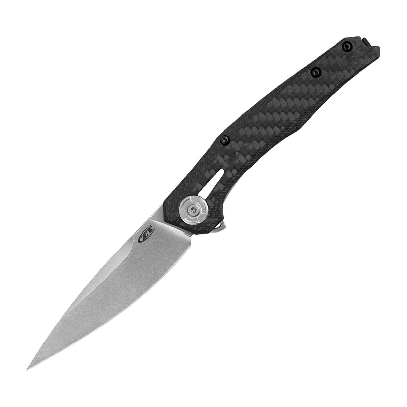 Zero Tolerance 0707 CPM 20CV Carbon Fiber Folding Knife - CPM 20CV, Drop Point, Partially 3D-machined carbon fiber, titanium