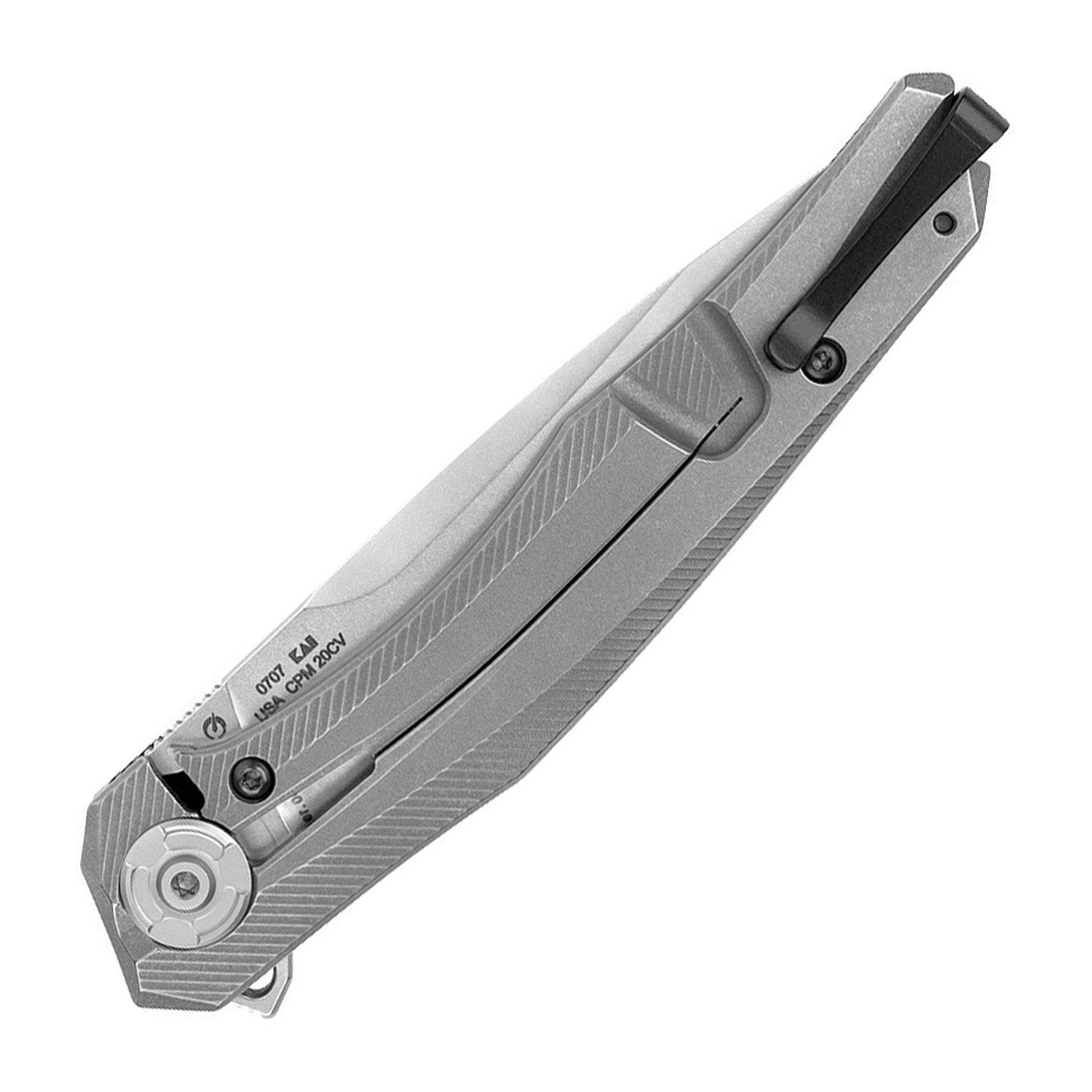 Zero Tolerance 0707 CPM 20CV Carbon Fiber Folding Knife - CPM 20CV, Drop Point, Partially 3D-machined carbon fiber, titanium