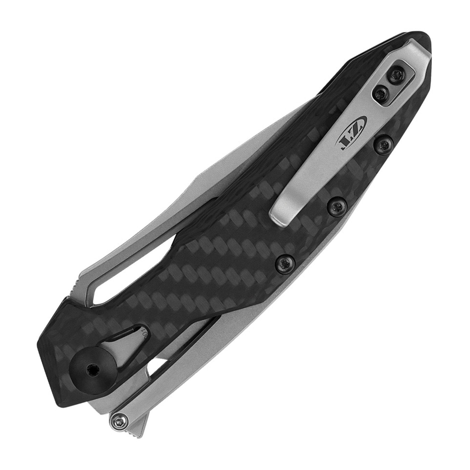 Zero Tolerance 0990 CPM 20CV Carbon Fiber Folding Knife - CPM 20CV, Spear Point, Carbon fiber with steel overlay product view