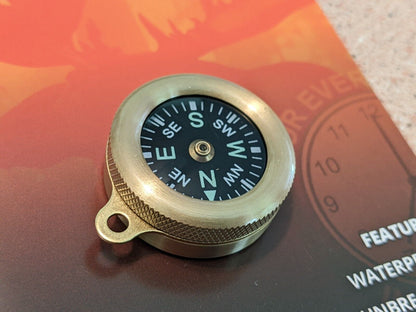 Marbles Classic Brass Body Pocket Compass - Outdoor Camping Hiking Survival Gear