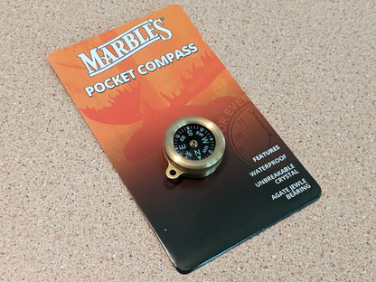 Marbles Classic Brass Body Pocket Compass - Outdoor Camping Hiking Survival Gear